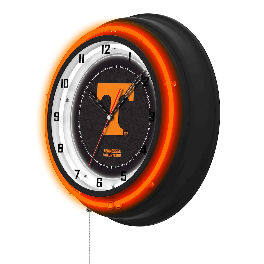 University of Tennessee 19" Double Neon Wall Clock. Picture 2