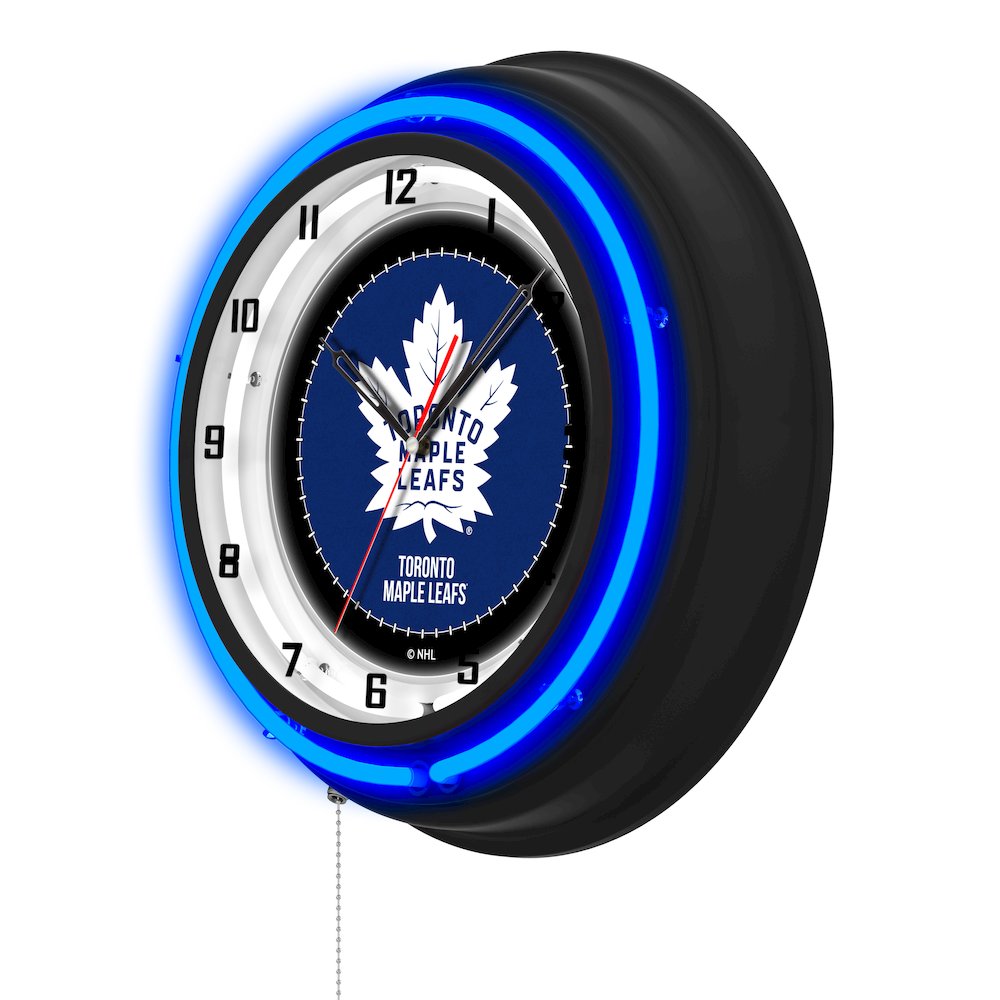 Toronto Maple Leafs 19" Double Neon Wall Clock. Picture 2