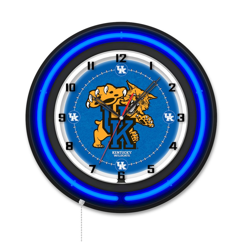 University of Kentucky (Cat)  19" Double Neon Wall Clock. Picture 1