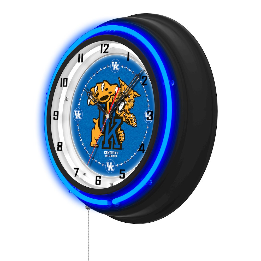University of Kentucky (Cat)  19" Double Neon Wall Clock. Picture 2