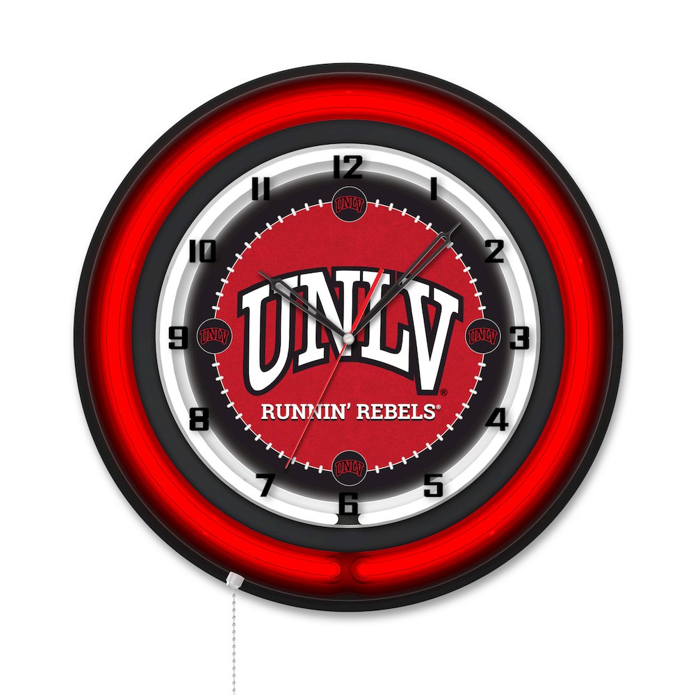 University of Nevada Las Vegas 19" Double Neon Wall Clock. Picture 1