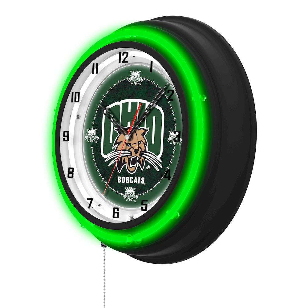 Ohio University 19" Double Neon Wall Clock. Picture 2