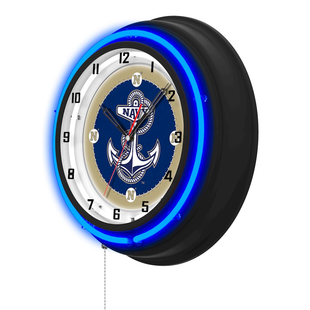 US Naval Academy 19" Double Neon Wall Clock. Picture 2