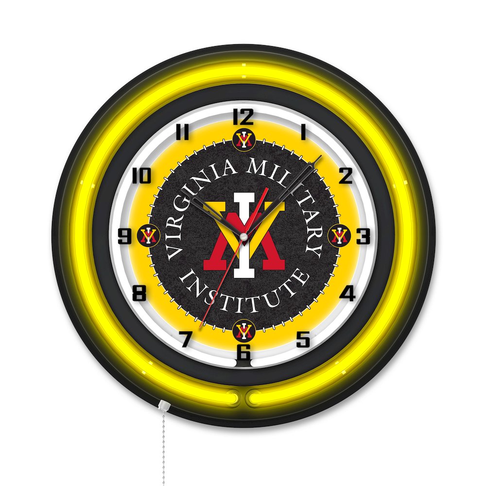 Virginia Military Institute 19" Double Neon Wall Clock. Picture 1