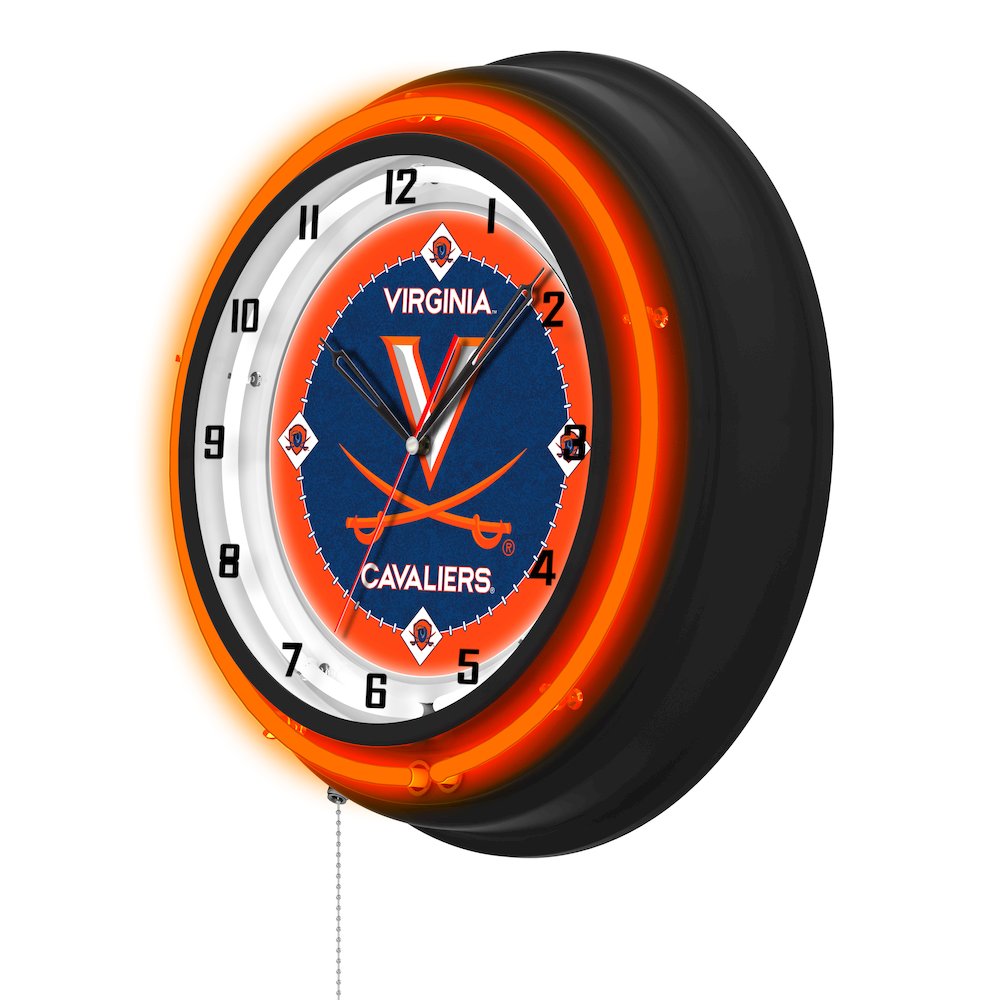University of Virginia 19" Double Neon Wall Clock. Picture 2