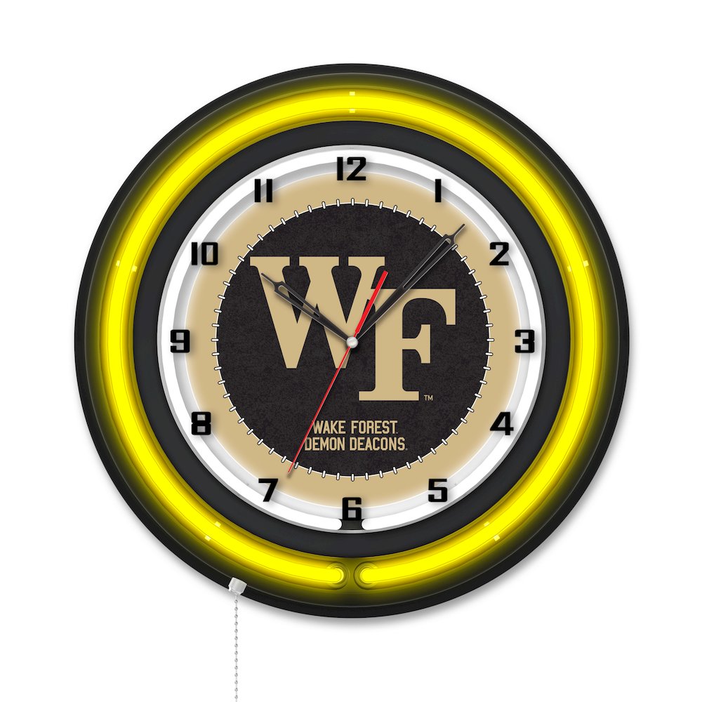 Wake Forest University 19" Double Neon Wall Clock. Picture 1
