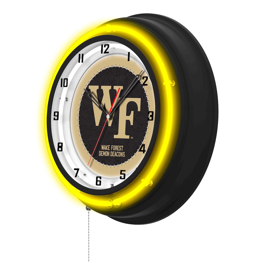 Wake Forest University 19" Double Neon Wall Clock. Picture 2
