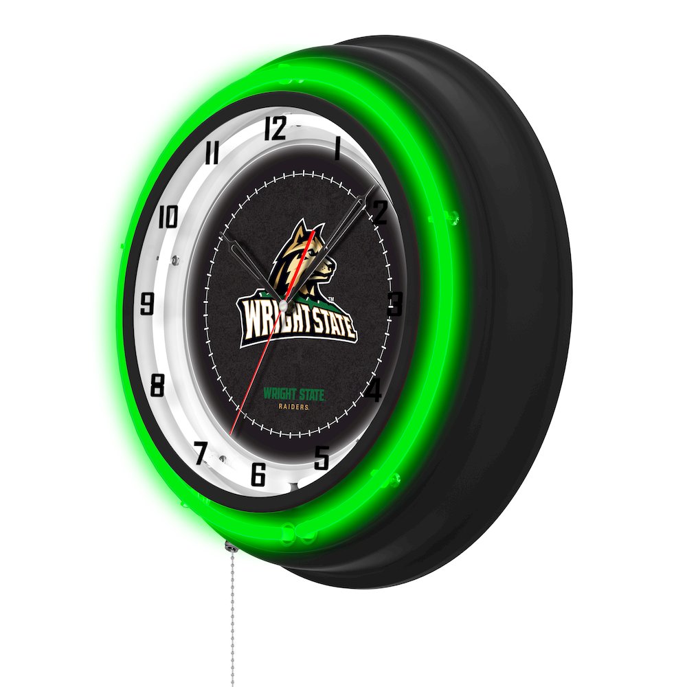 Wright State University 19" Double Neon Wall Clock. Picture 2