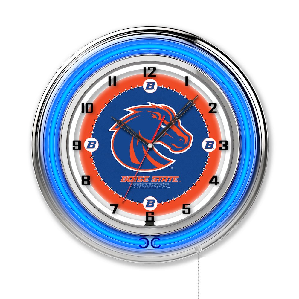 Boise State 19" Neon Clock. Picture 1