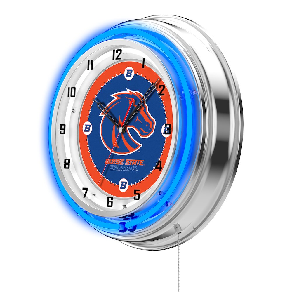 Boise State 19" Neon Clock. Picture 2