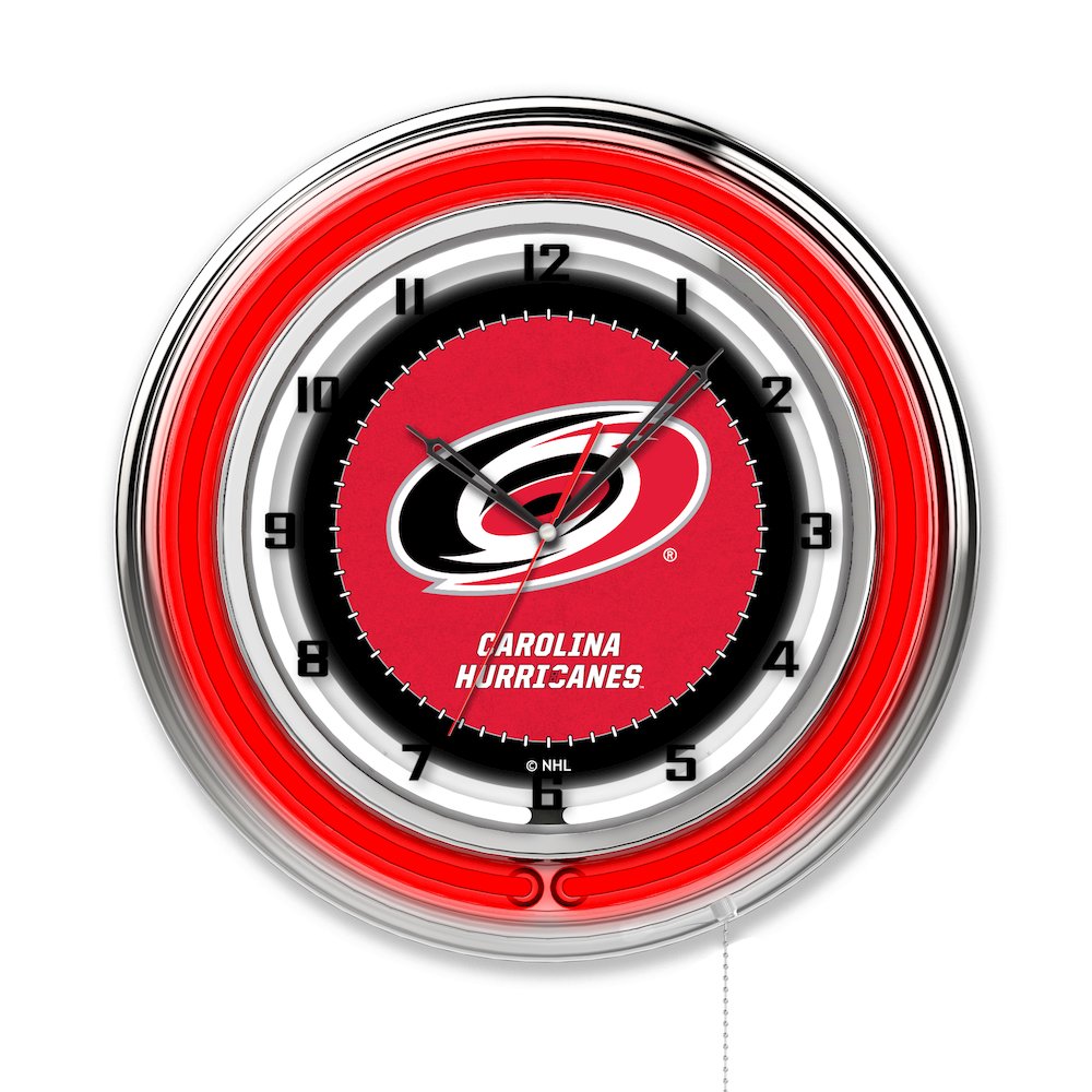 Carolina Hurricanes 19" Neon Clock. Picture 1