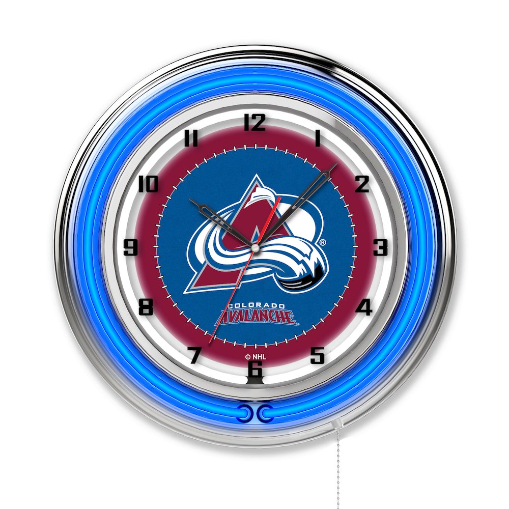 Colorado Avalanche 19" Neon Clock. Picture 1