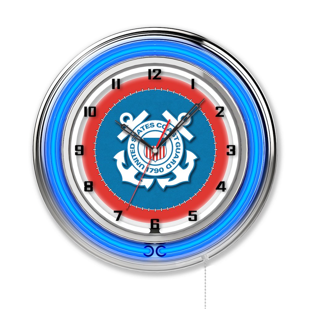 U.S. Coast Guard 19" Neon Clock. Picture 1