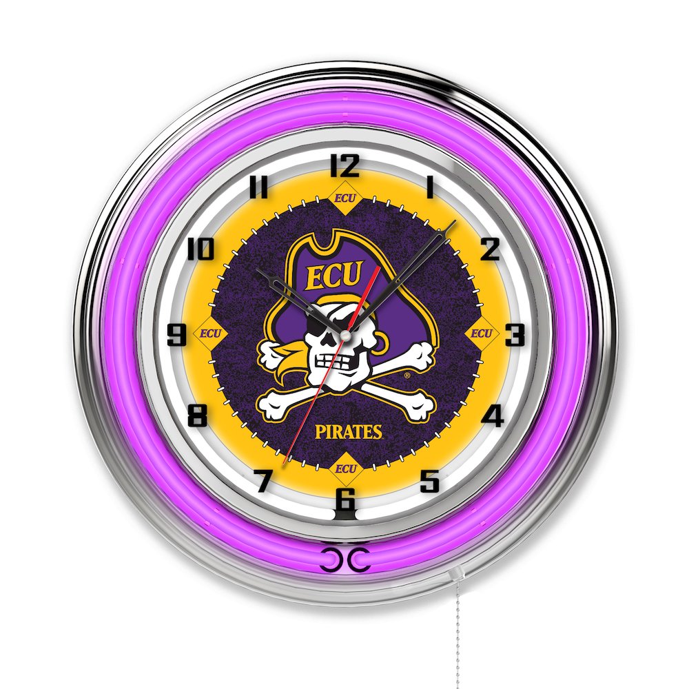 East Carolina 19" Neon Clock. Picture 1