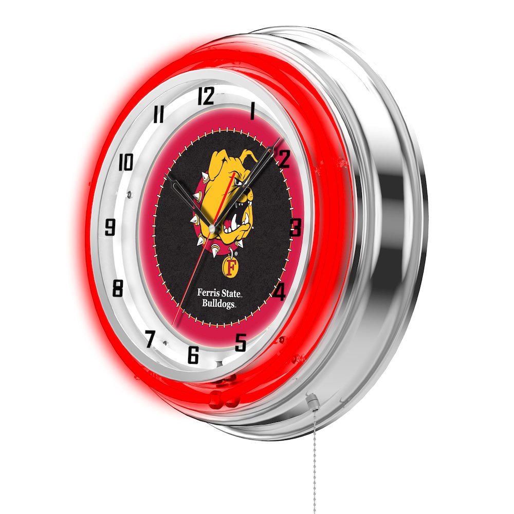 Ferris State 19" Neon Clock. Picture 2