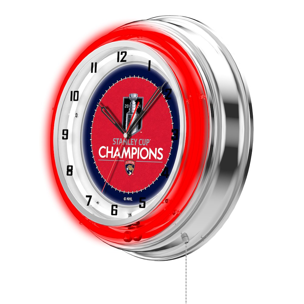Florida Panthers - 2024 Stanley Cup  Double Neon Wall Clock. Picture 2