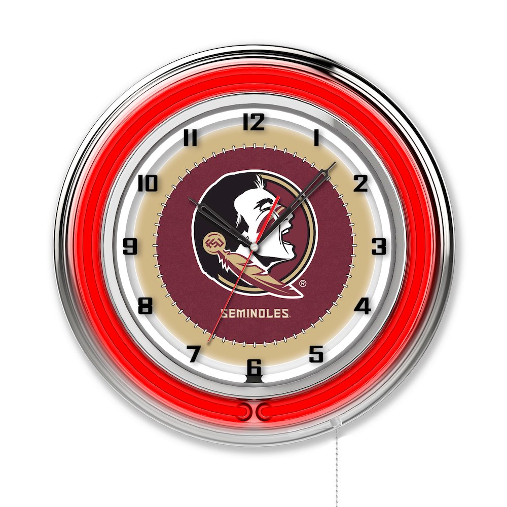 Florida State (Head) 19" Neon Clock. Picture 1