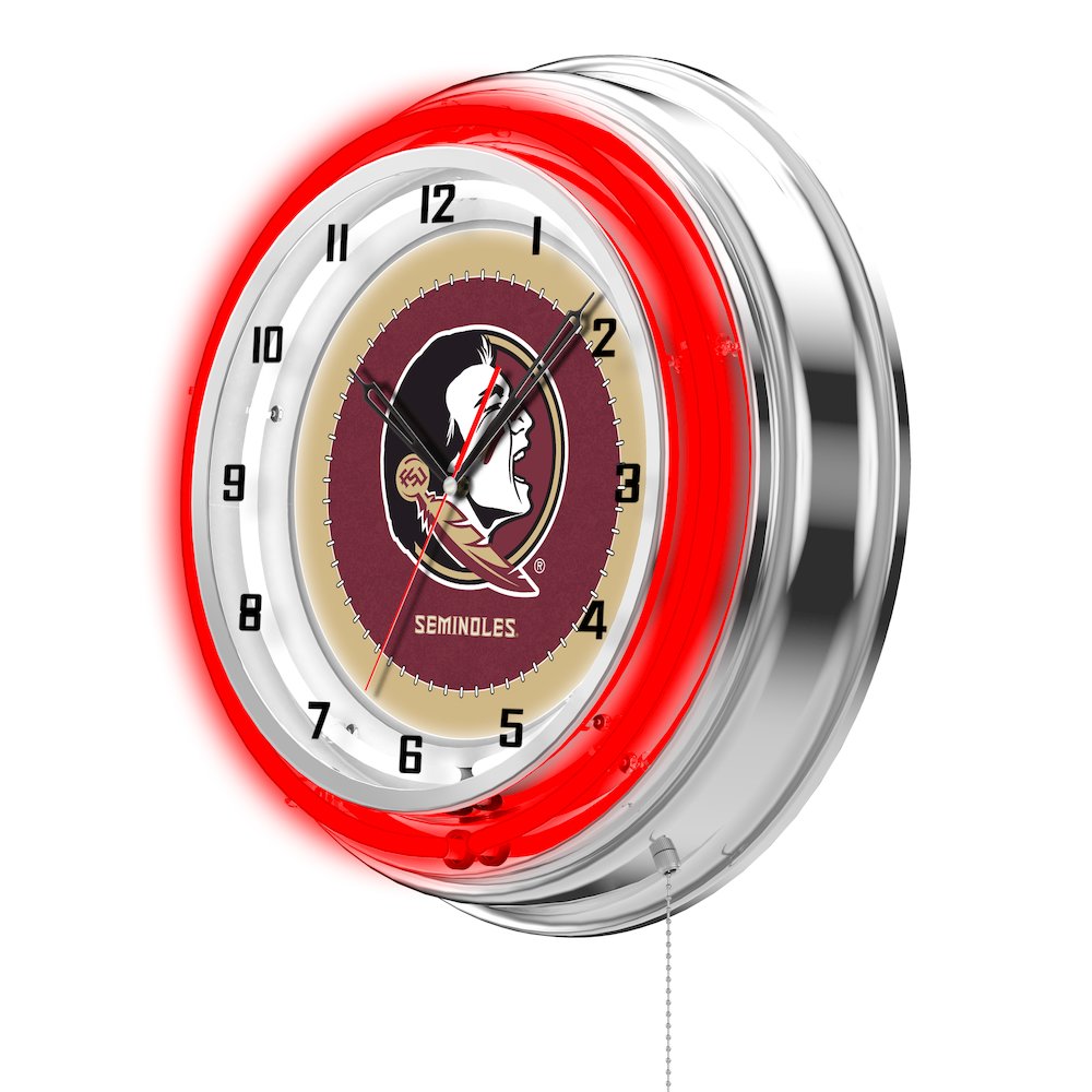 Florida State (Head) 19" Neon Clock. Picture 2