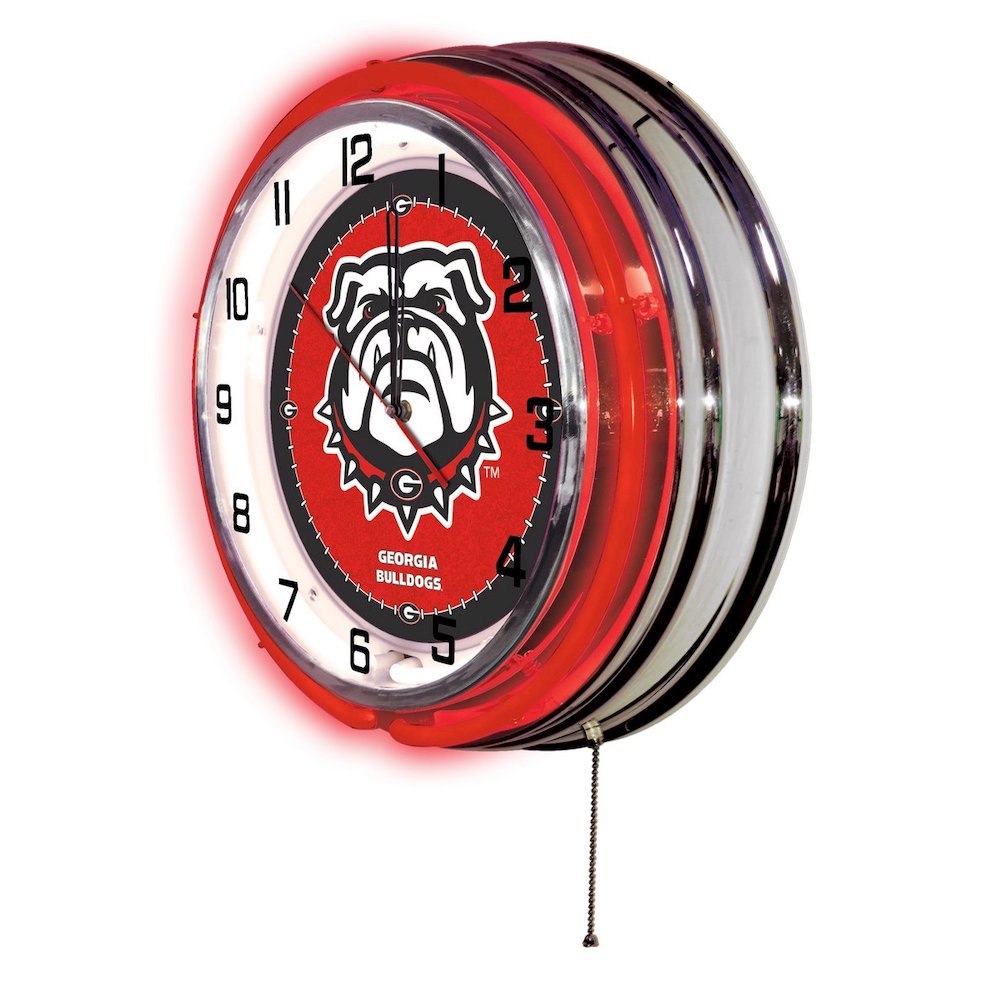 Georgia "Bulldog" 19" Neon Clock. Picture 2