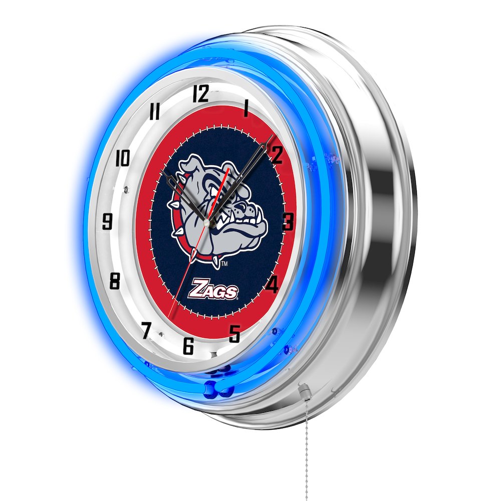 Gonzaga 19" Neon Clock. Picture 2