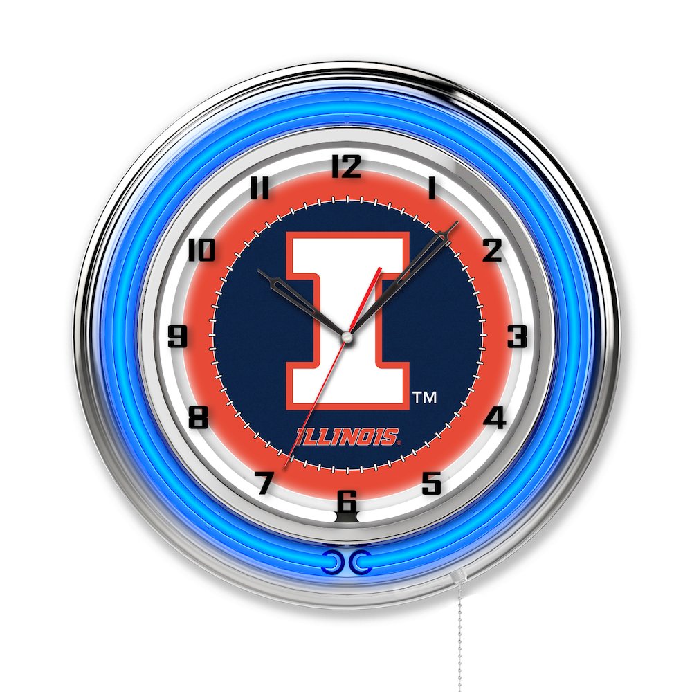 Illinois 19" Neon Clock. Picture 1
