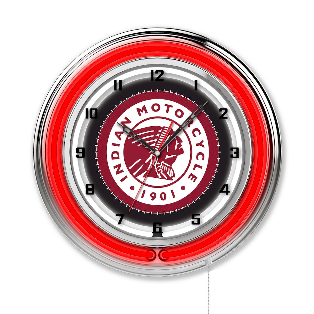 Indian Motorcycle 19" Neon Clock. Picture 1