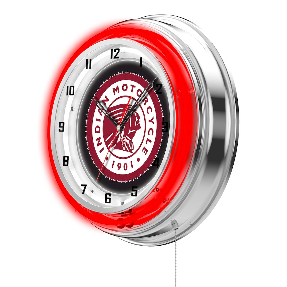 Indian Motorcycle 19" Neon Clock. Picture 2