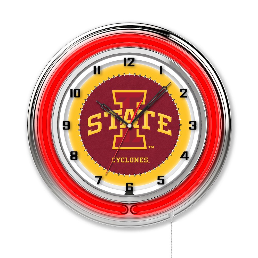 Iowa State 19" Neon Clock. Picture 1