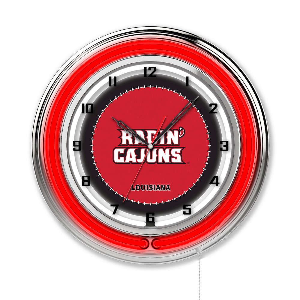 Louisiana-Lafayette 19" Neon Clock. Picture 1