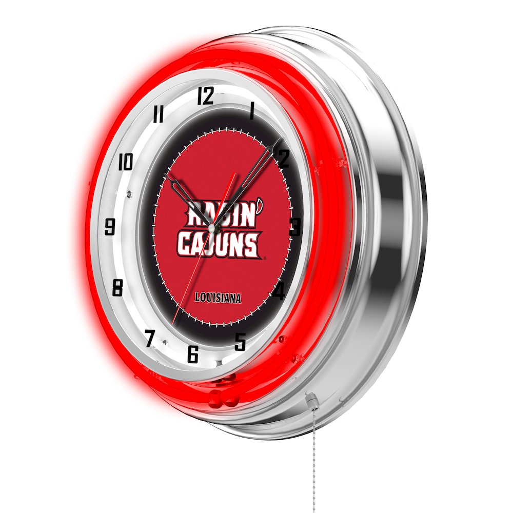Louisiana-Lafayette 19" Neon Clock. Picture 2