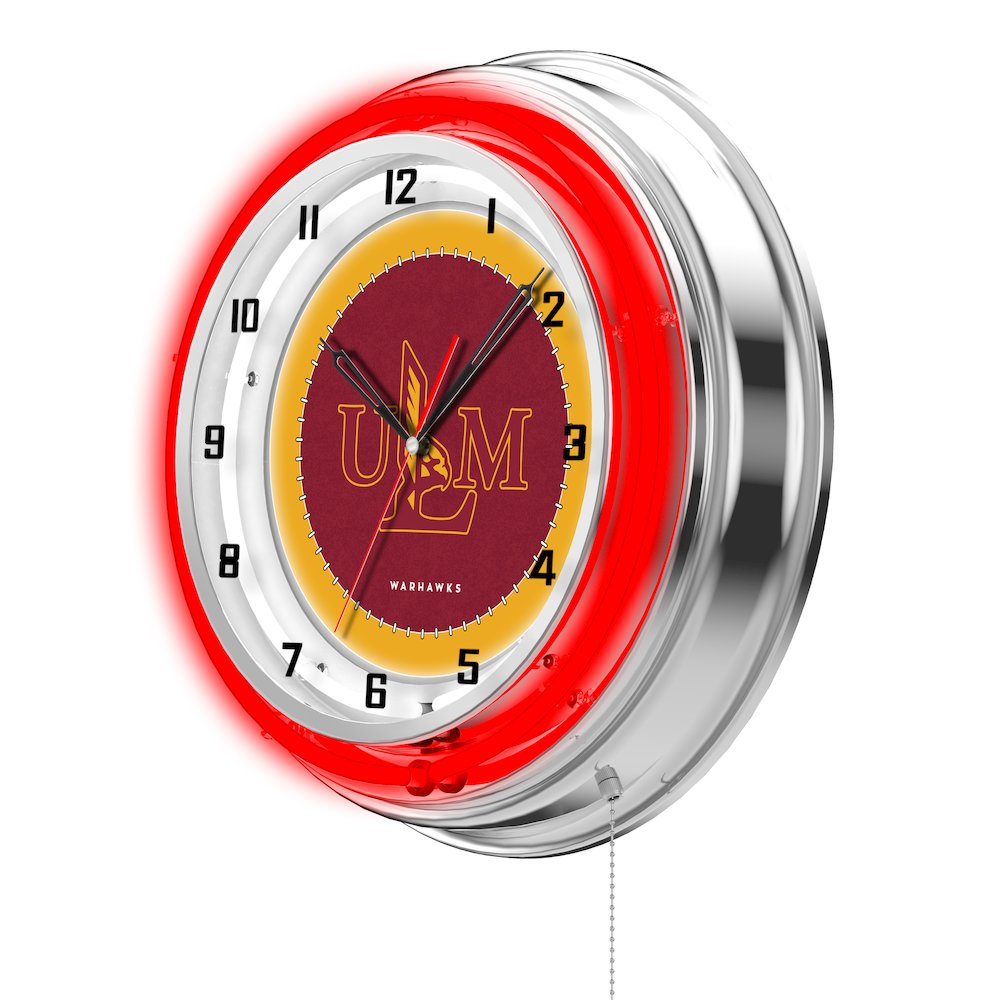Louisiana-Monroe 19" Neon Clock. Picture 2