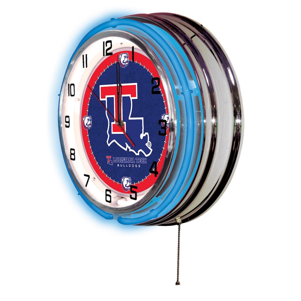 Louisiana Tech 19" Neon Clock. Picture 2