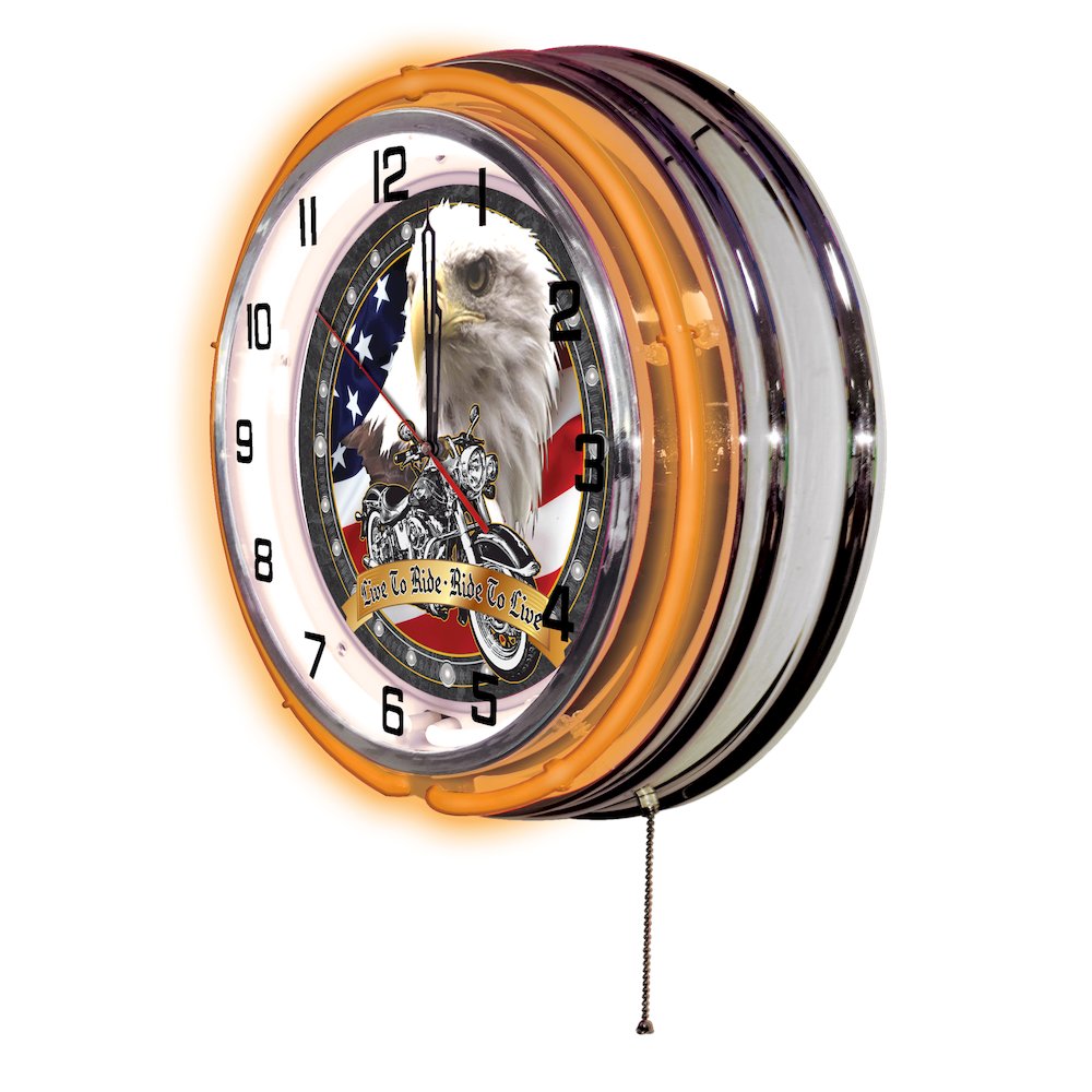 Live to Ride Neon Clock. Picture 2