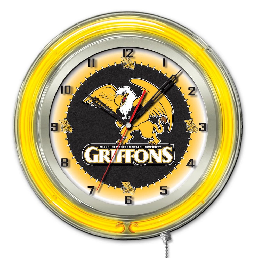 Missouri Western State 19" Neon Clock. Picture 1