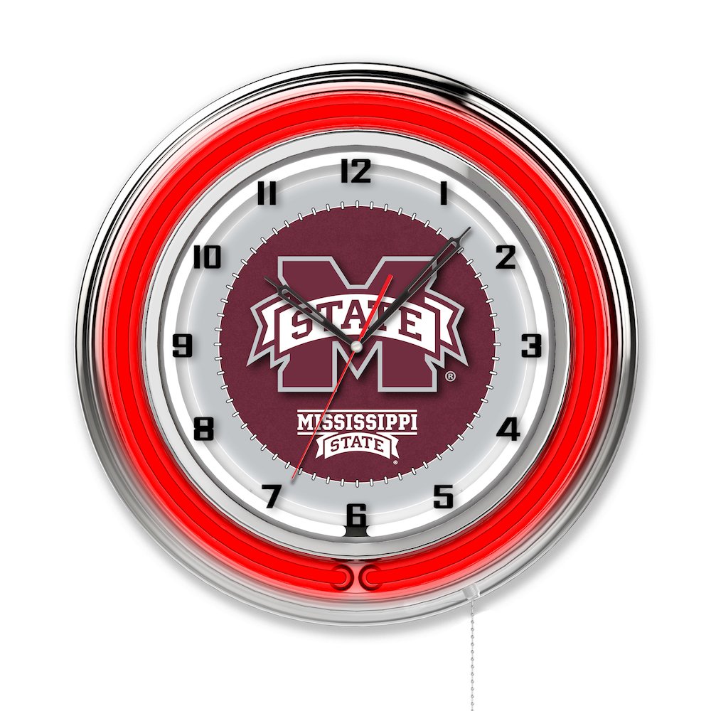 Mississippi State 19" Neon Clock. Picture 1