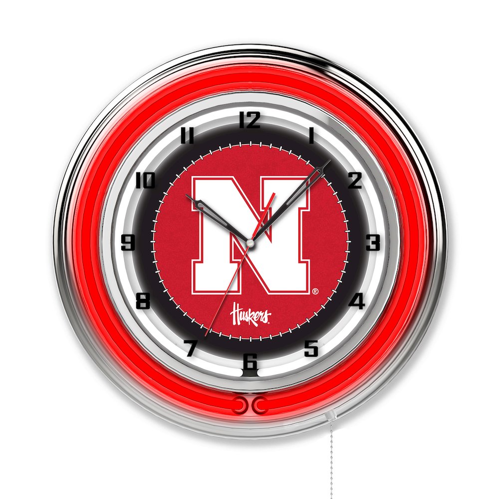 Nebraska 19" Neon Clock. Picture 1