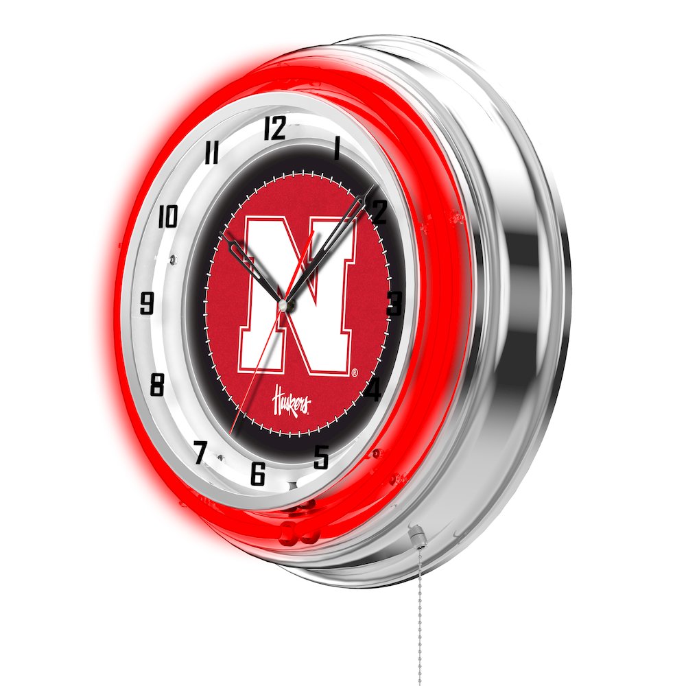 Nebraska 19" Neon Clock. Picture 2