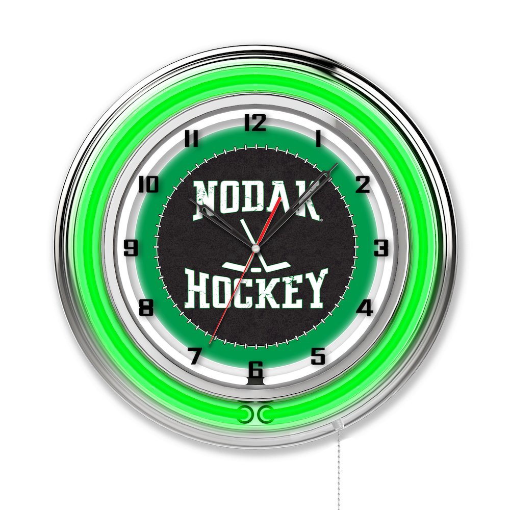North Dakota Hockey 19" Neon Clock. Picture 1