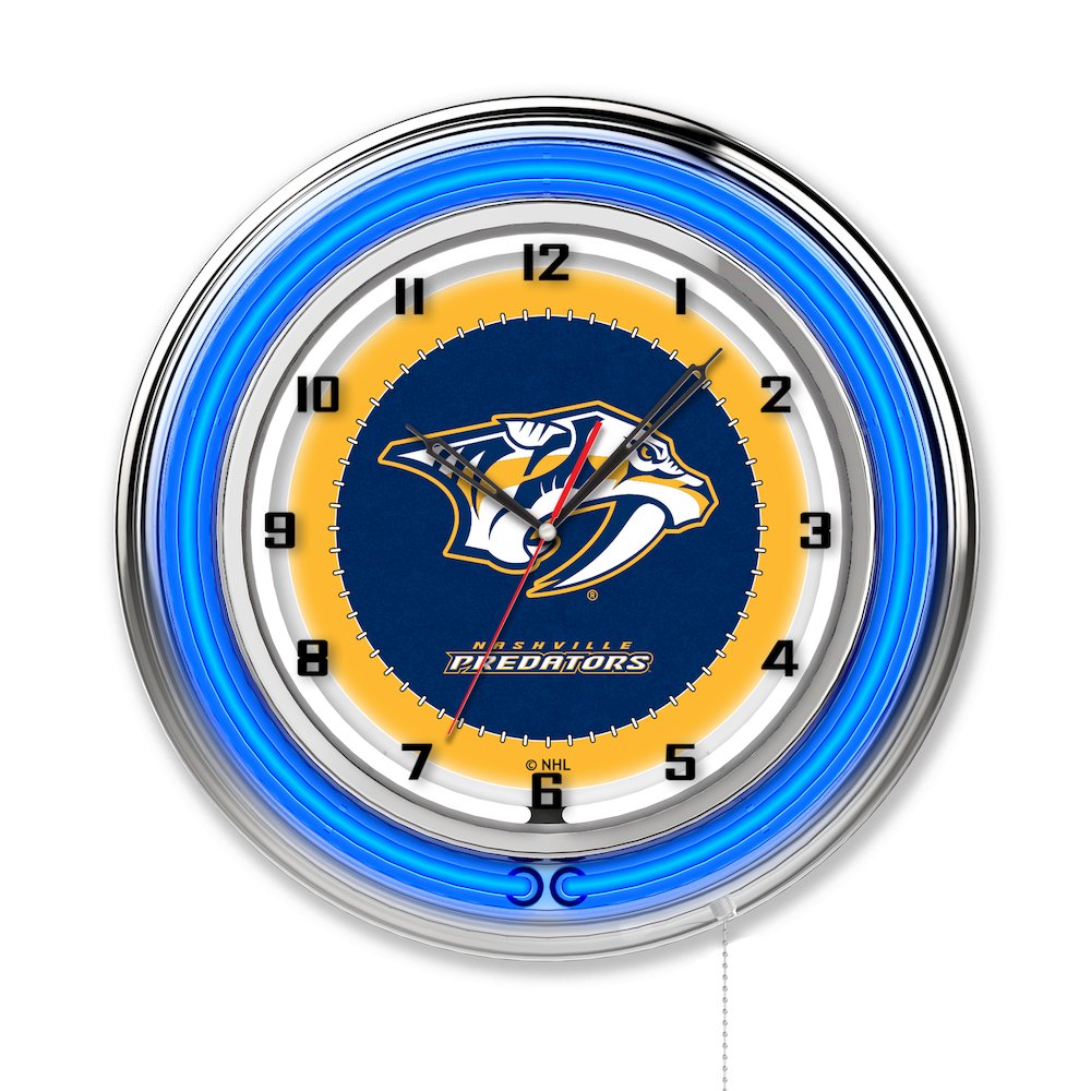 Nashville Predators 19" Neon Clock. Picture 1