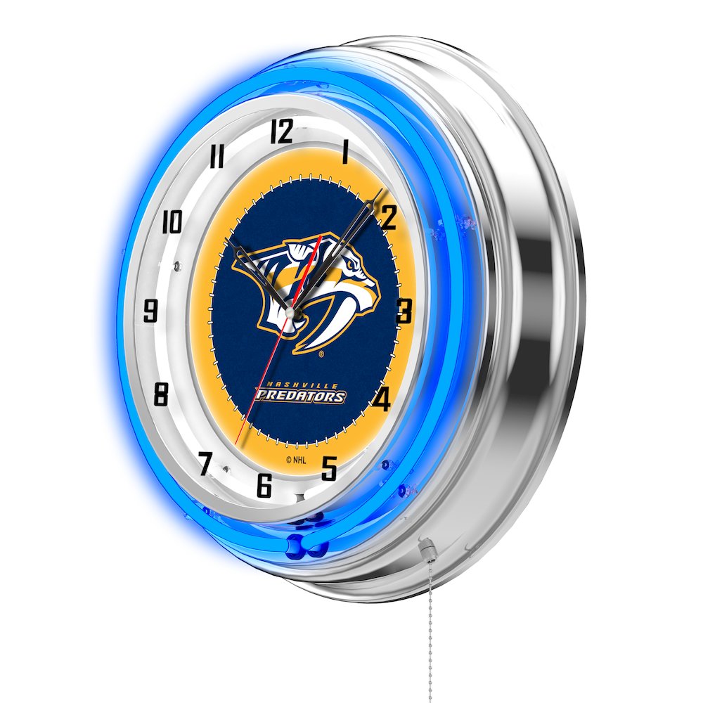Nashville Predators 19" Neon Clock. Picture 2