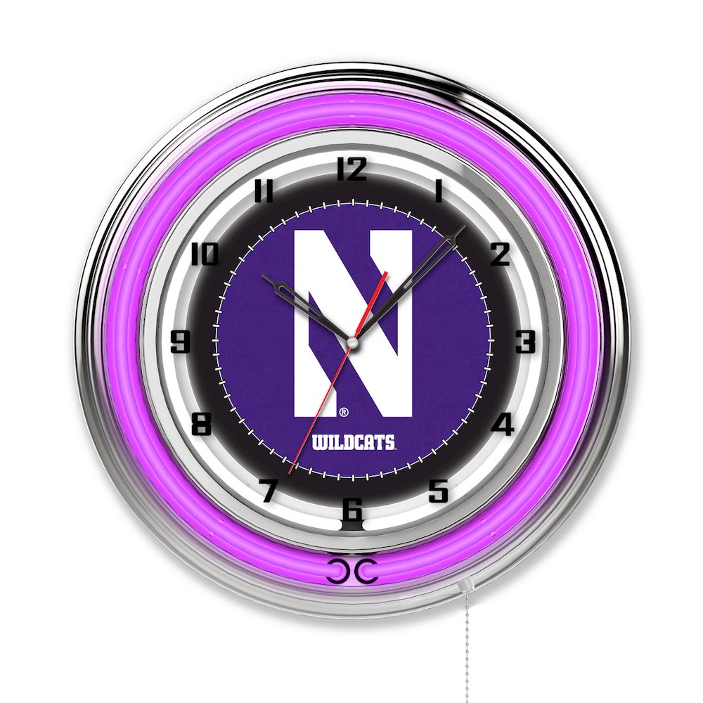 Northwestern 19" Neon Clock. Picture 1
