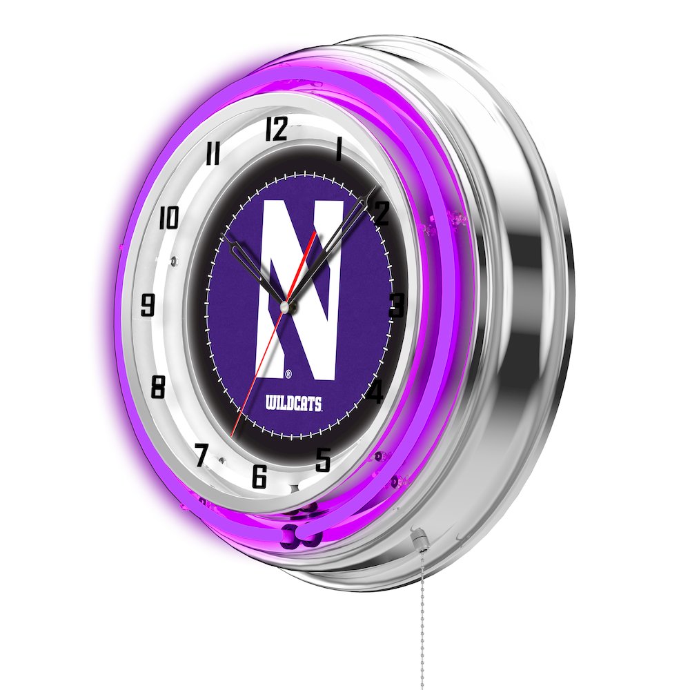 Northwestern 19" Neon Clock. Picture 2
