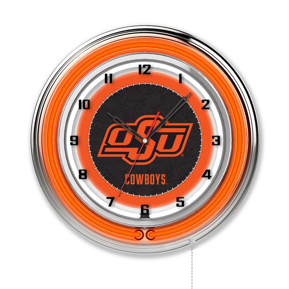 Oklahoma State 19" Neon Clock. Picture 1