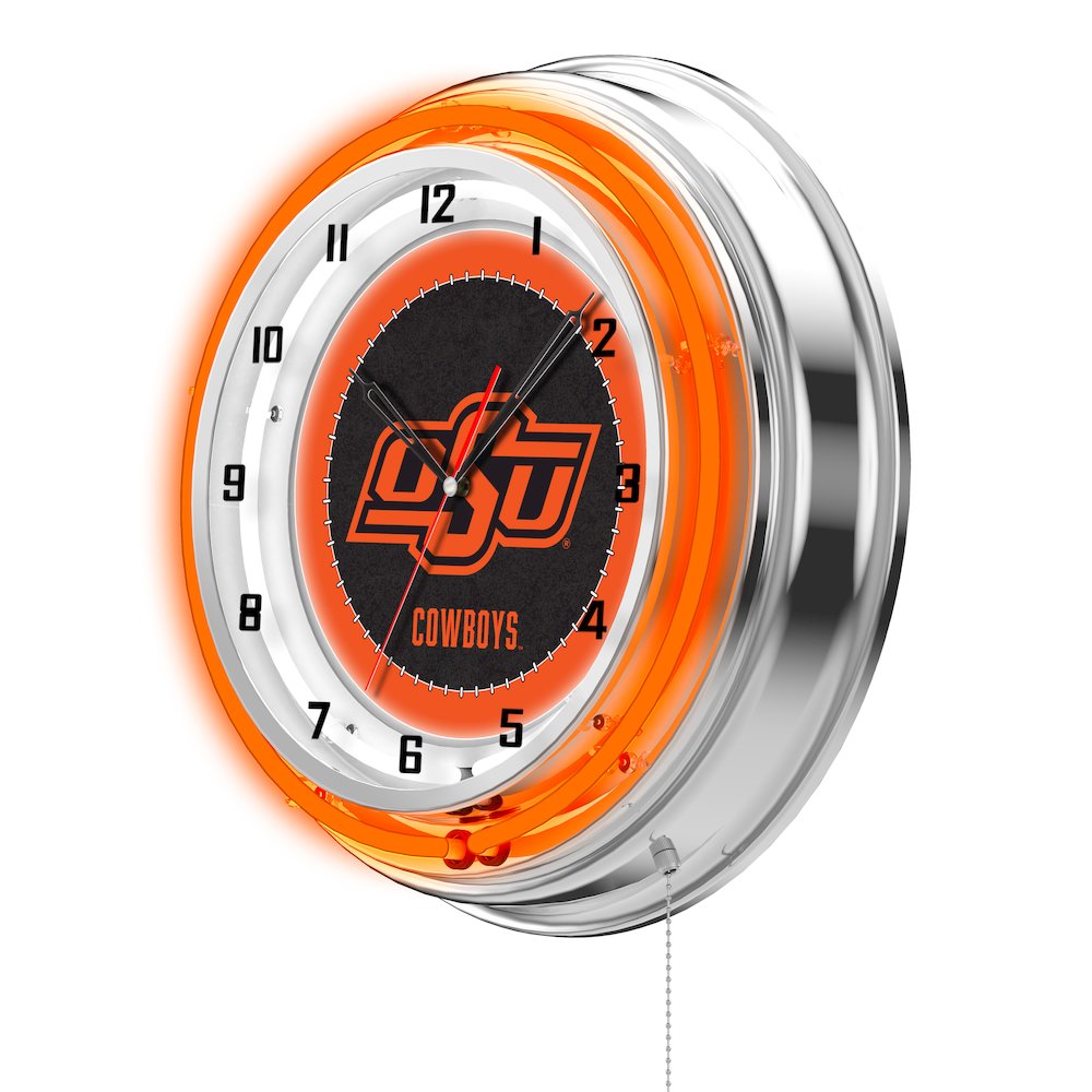 Oklahoma State 19" Neon Clock. Picture 2