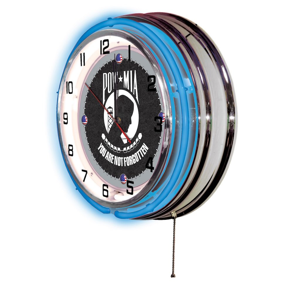 POW/MIA 19" Neon Clock. Picture 2