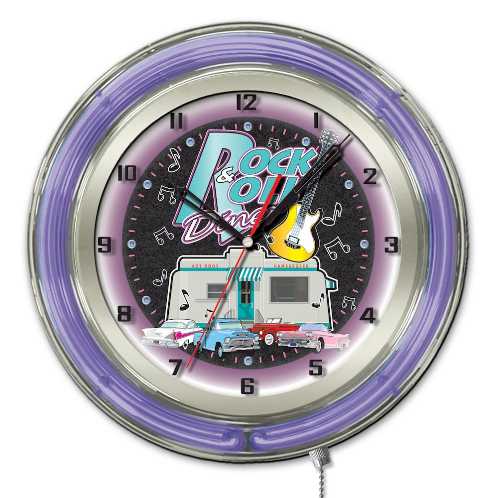 Rock & Roll Diner Neon Clock. Picture 1