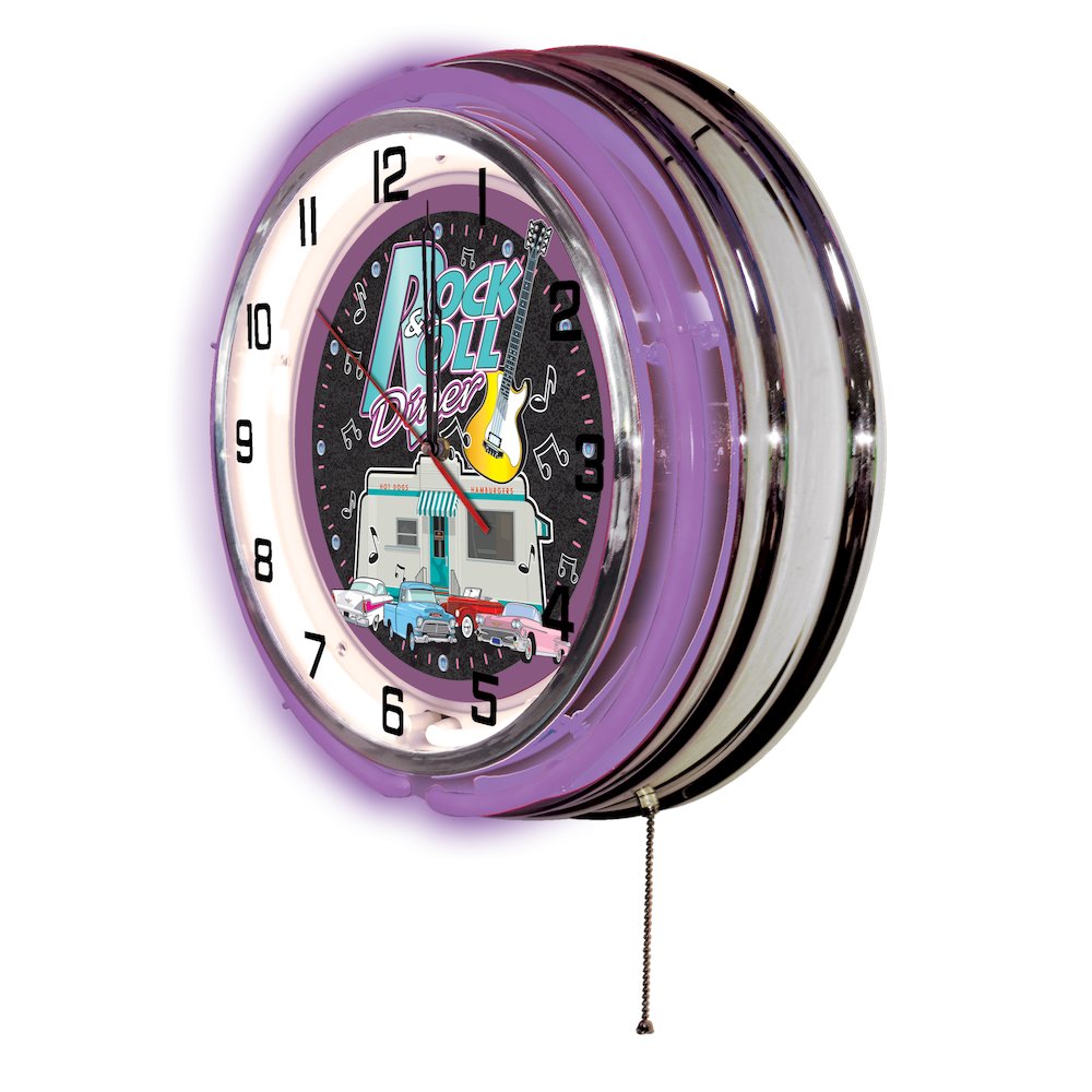 Rock & Roll Diner Neon Clock. Picture 2