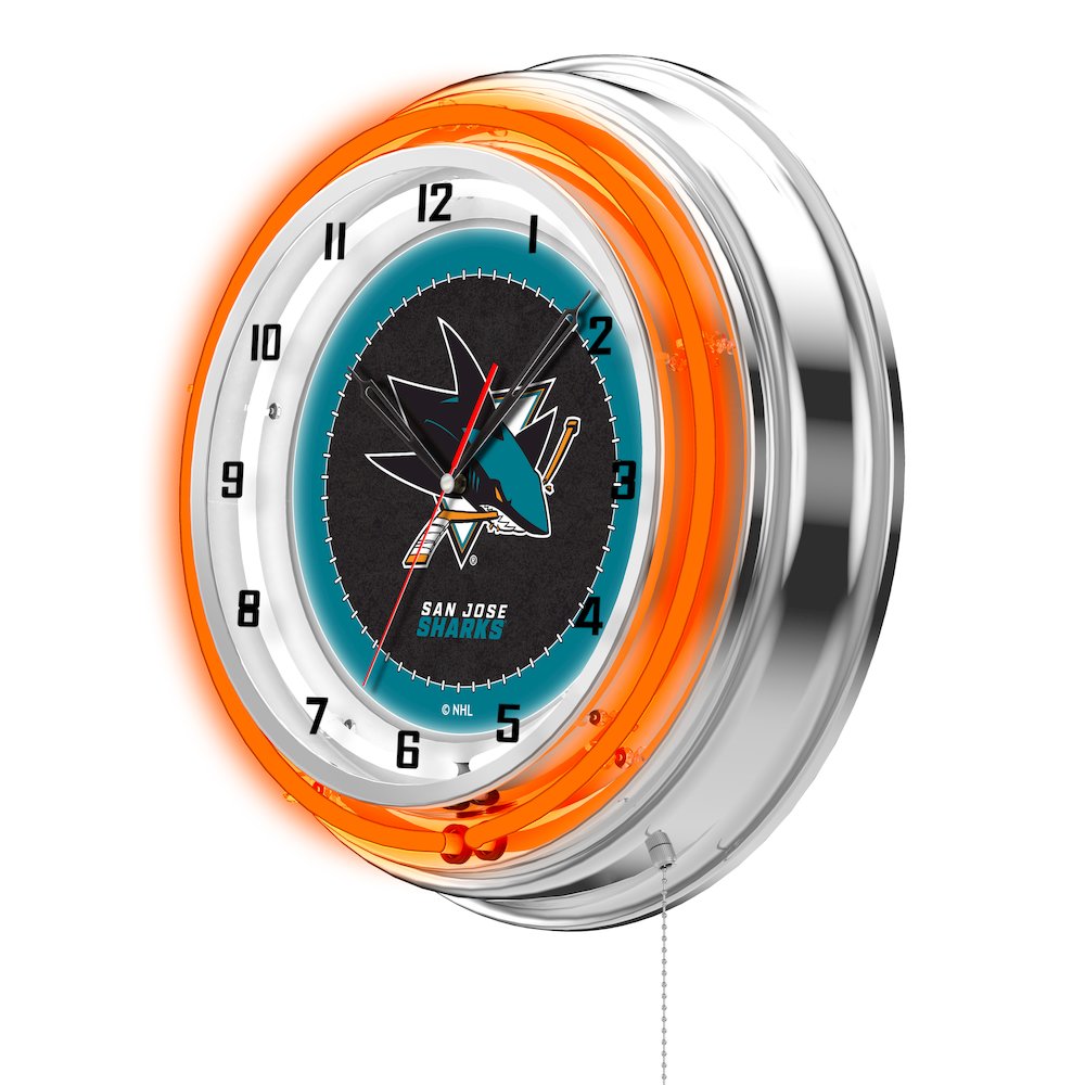 San Jose Sharks 19" Neon Clock. Picture 2