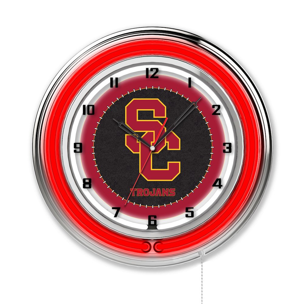USC Trojans 19" Neon Clock. Picture 1
