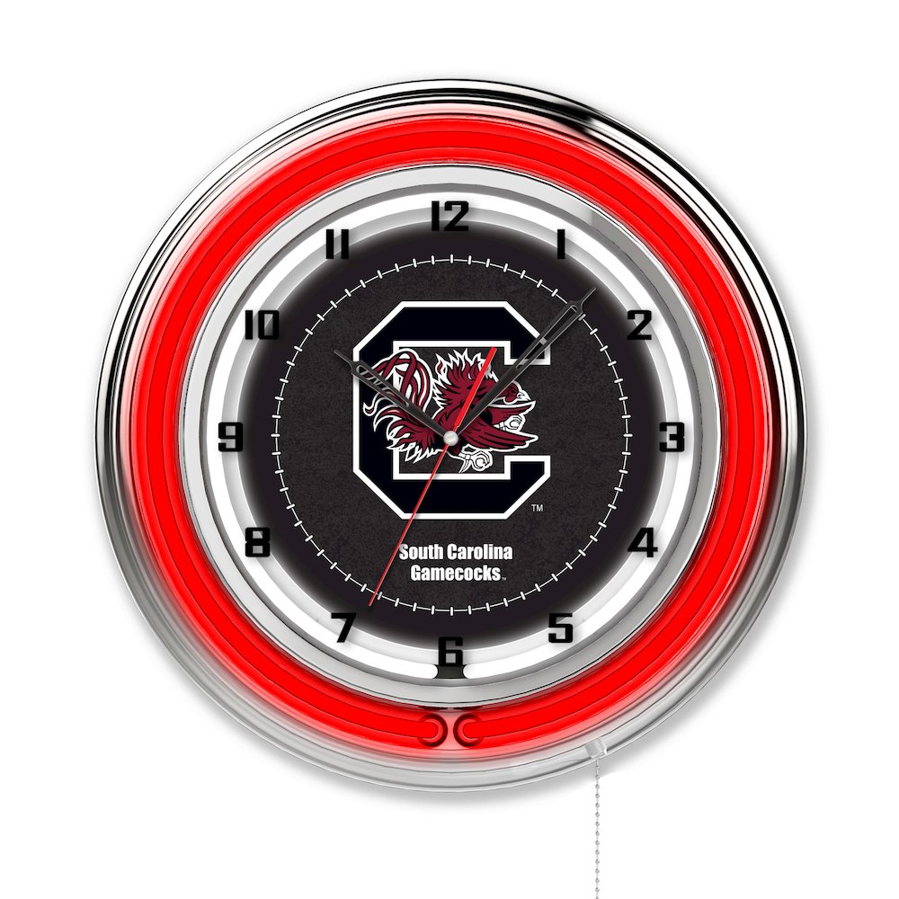 South Carolina 19" Neon Clock. Picture 1